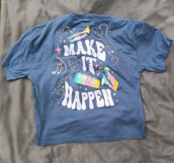 Disney Other - Disney Soul Two Sided “Make It Happen” T Shirt Adults XXL Blue Short Sleeve